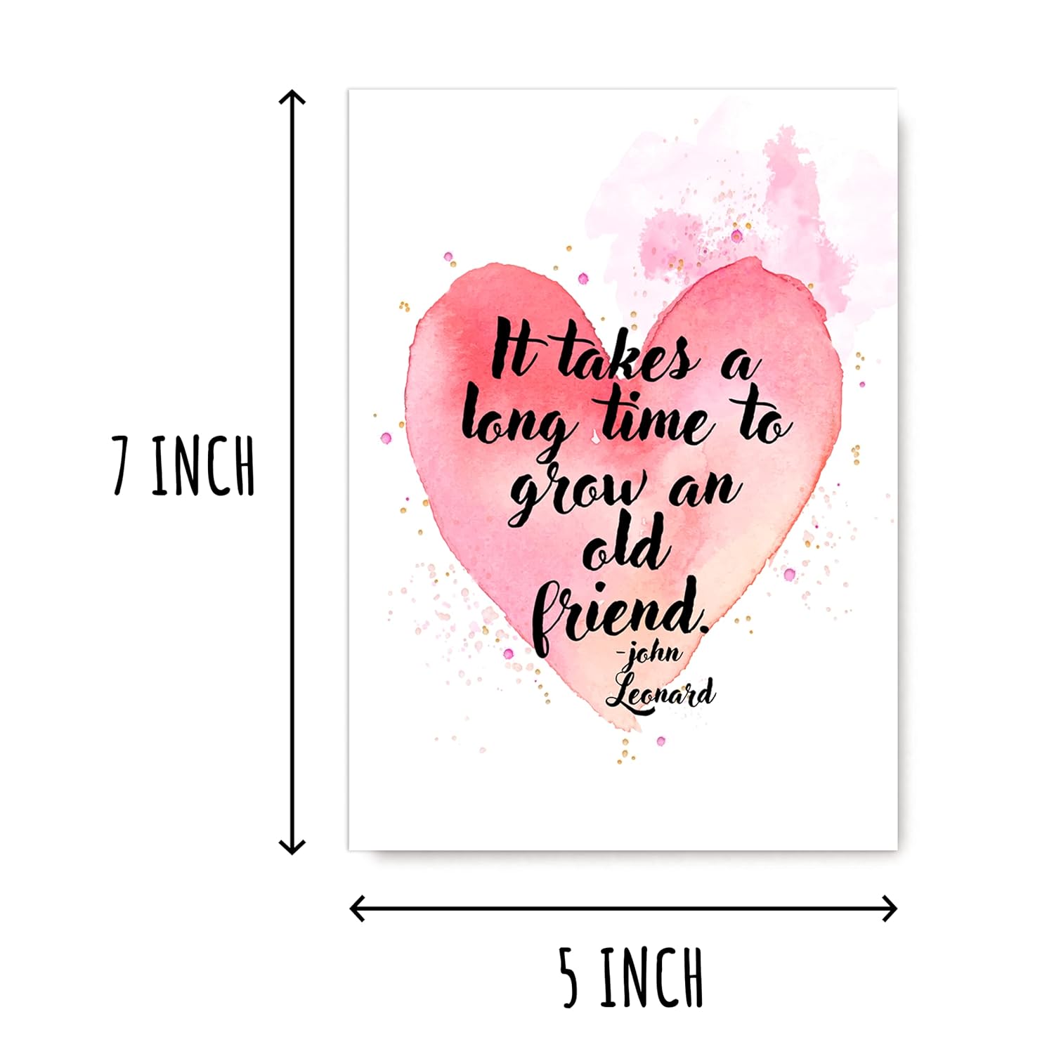 It Takes A Long Time To Grow An Old Friend Card. Friendship Card. Bff Valentines Day Card - Happy Valentines Day Card - Heart Card