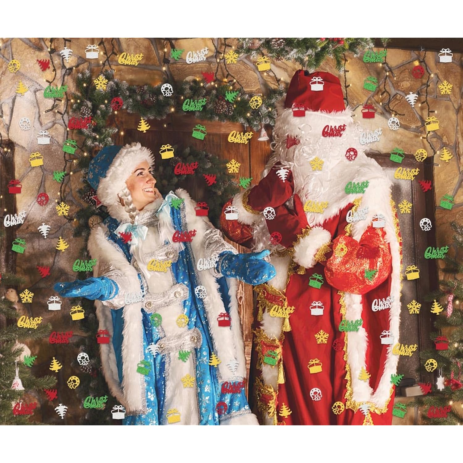 200 Pcs Christmas Confetti Decorations For Table, Xmas Trees Wreath Sequins Glitter Red Green Sliver Table Confetti Snowflake Gift Paper Confetti For Christmas Party Decorations New Year Favors