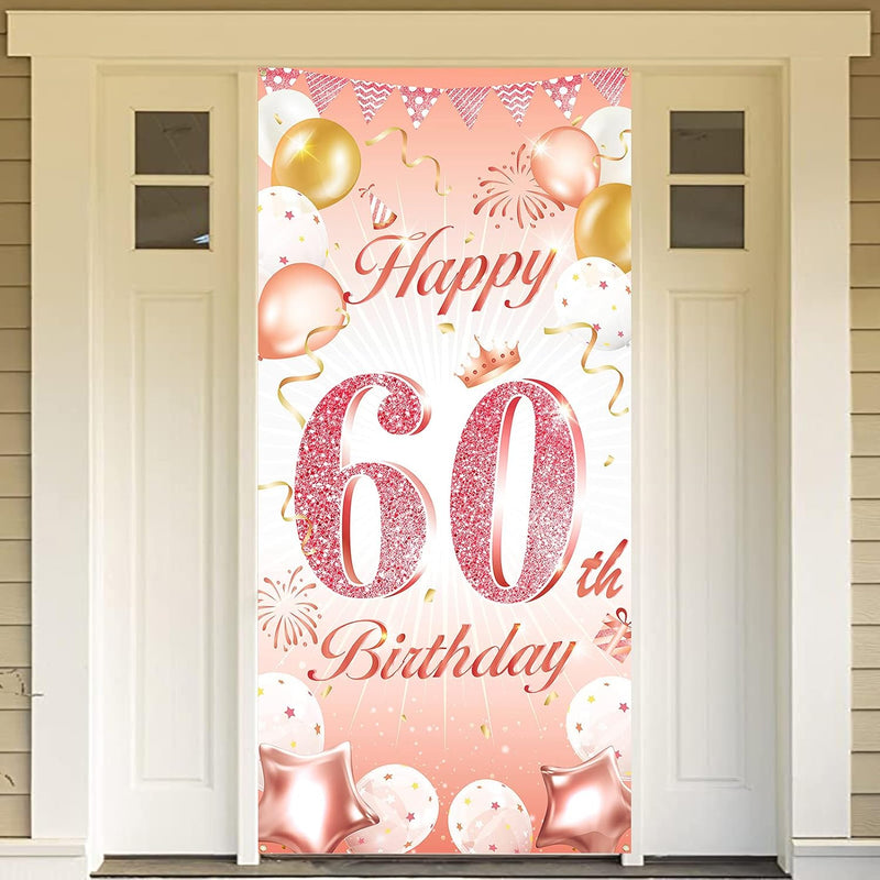 Rose Gold 60Th Birthday Party Decoration For Woman, Rose Gold 60Th Bir