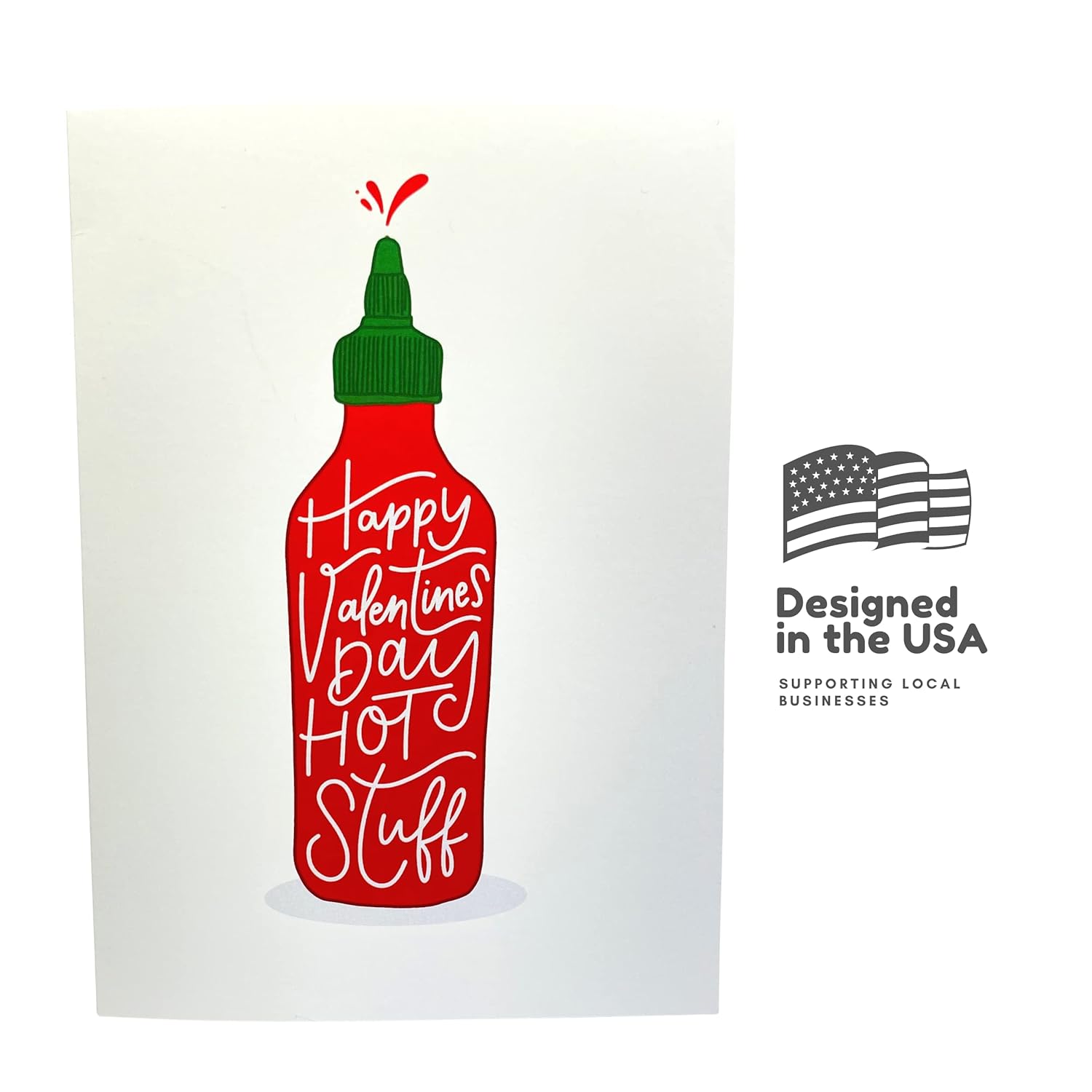 Funny Valentine'S Day Card For Him Or Her | Happy Valentine'S Day Hot Stuff | Hot Sauce Card For Husband Or Wife