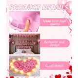 Pink Romantic Decor Kit - Heart Balloons, Rose Petals & Candle Set For Proposals, Anniversary, Valentines Day (30 Balloons + 1000 Petals + 24 Candles)