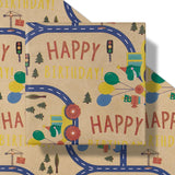 Birthday Wrapping Paper Roll - 17 Inches X 16.4 Feet - Monster Truck And Dinosaur Design On Durable Kraft Paper - Bright Colors For Kids' Birthday Party