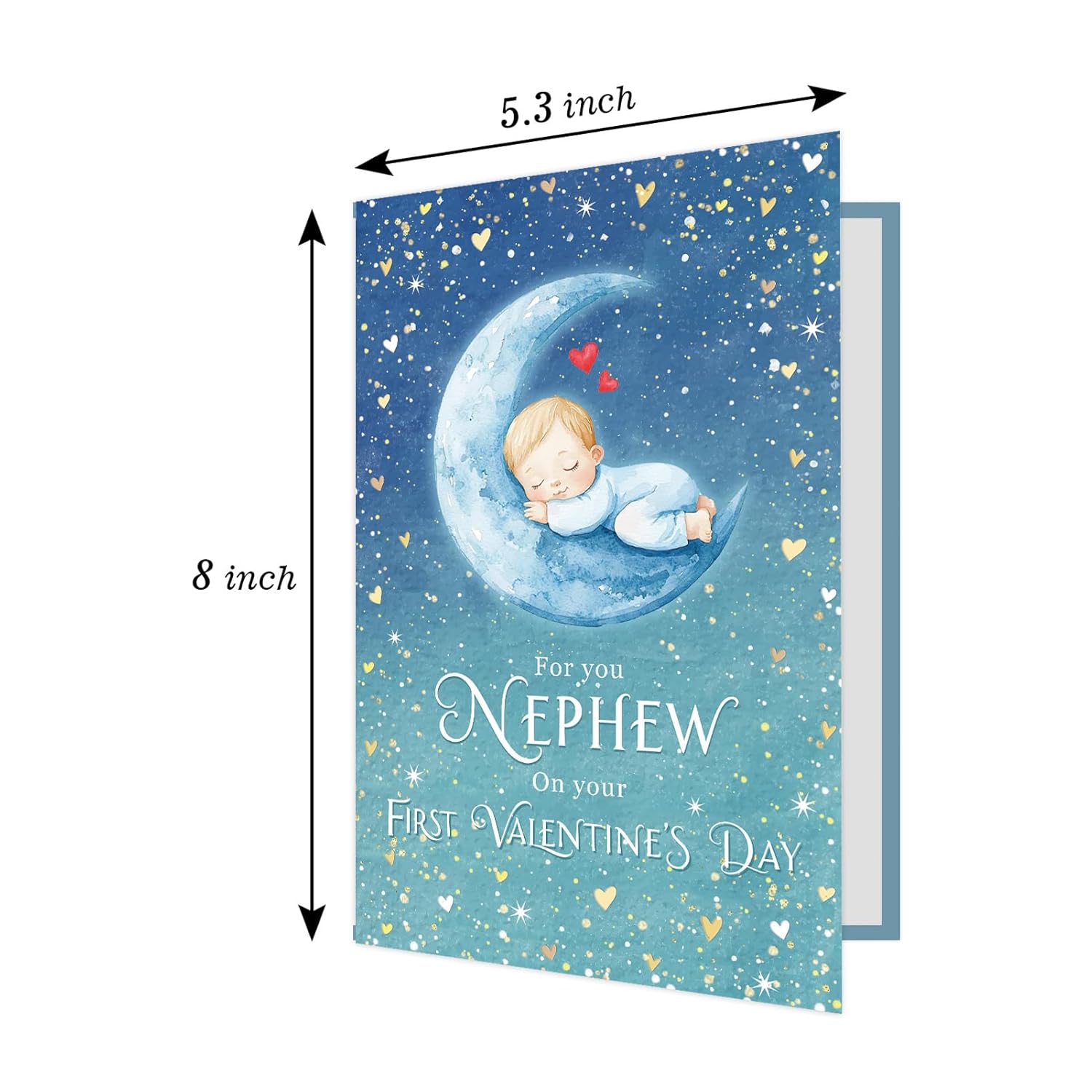 Cute First Valentine'S Day Card For Nephew, Starry Themed 1St Valentines Card From Aunt Uncle, For You Nephew On Your First Valentine'S Day