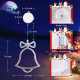 Christmas Window Decorations,3 Pack Jingling Bell,Christmas Tree,Snowflake Christmas Window Lights With Suction Cup, Tim