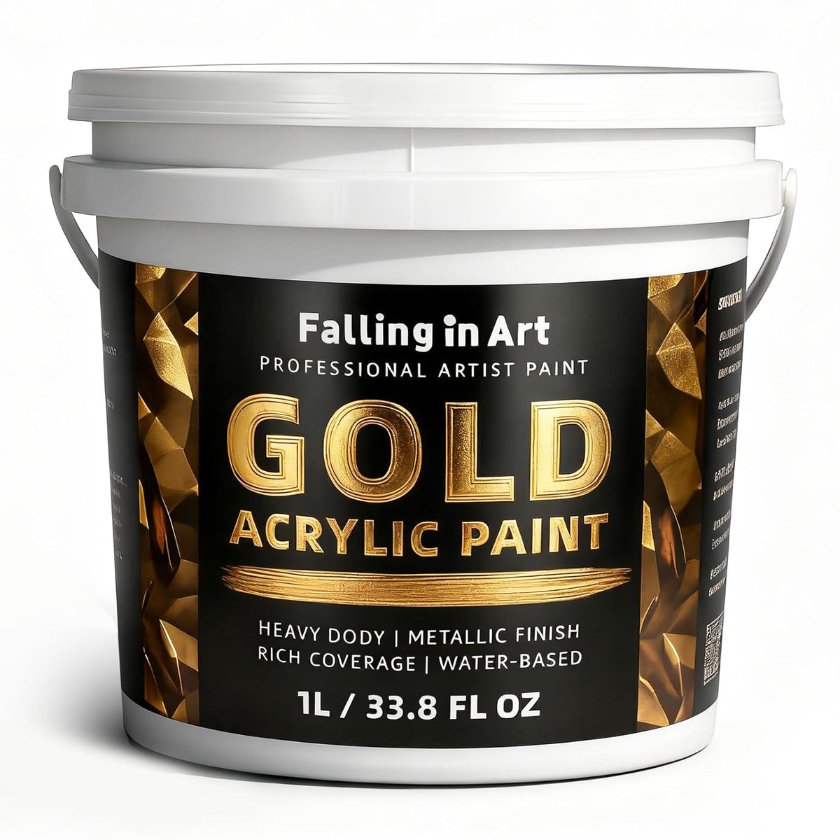 Gold Metallic Acrylic Paint, 33.8 Oz Heavy Body Gold Leaf Paint, Non-Toxic Art Paints For Metal, Furniture, Canvas, And Diy Crafts