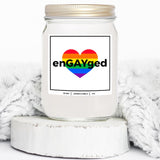 You Nique Designs Engayged Candle 8Oz - Gay Engagement Gifts For Gay Couples Men Lesbian - Engagement Surprise For Lesbian Couples - Gay Couple Gifts - Lesbian Bachelor Party (Lavender & Vanilla)