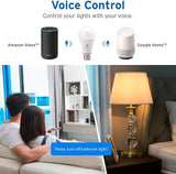 4 Pack Smart LED Light Bulbs 60W Equivalent E26 Warm White 2700K Wi-Fi Connected Voice Control