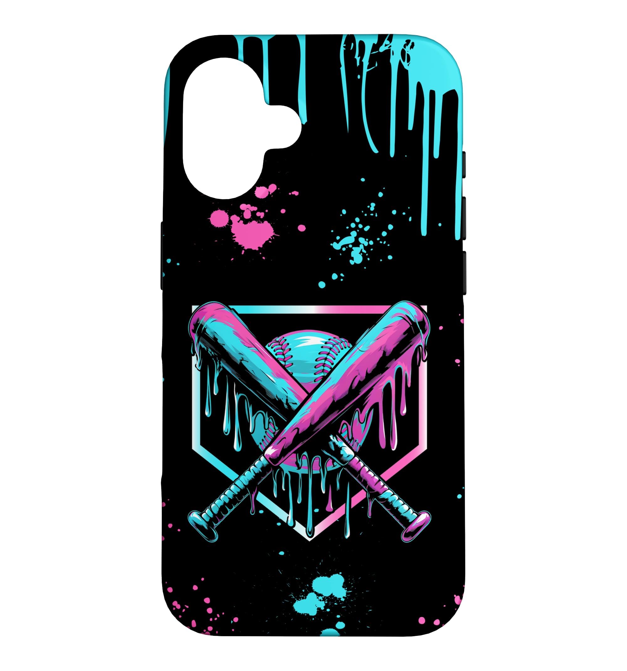 Baseball Ice Cream Drip with Sprinkles Home Plate Youth Boys Case for iPhone 16