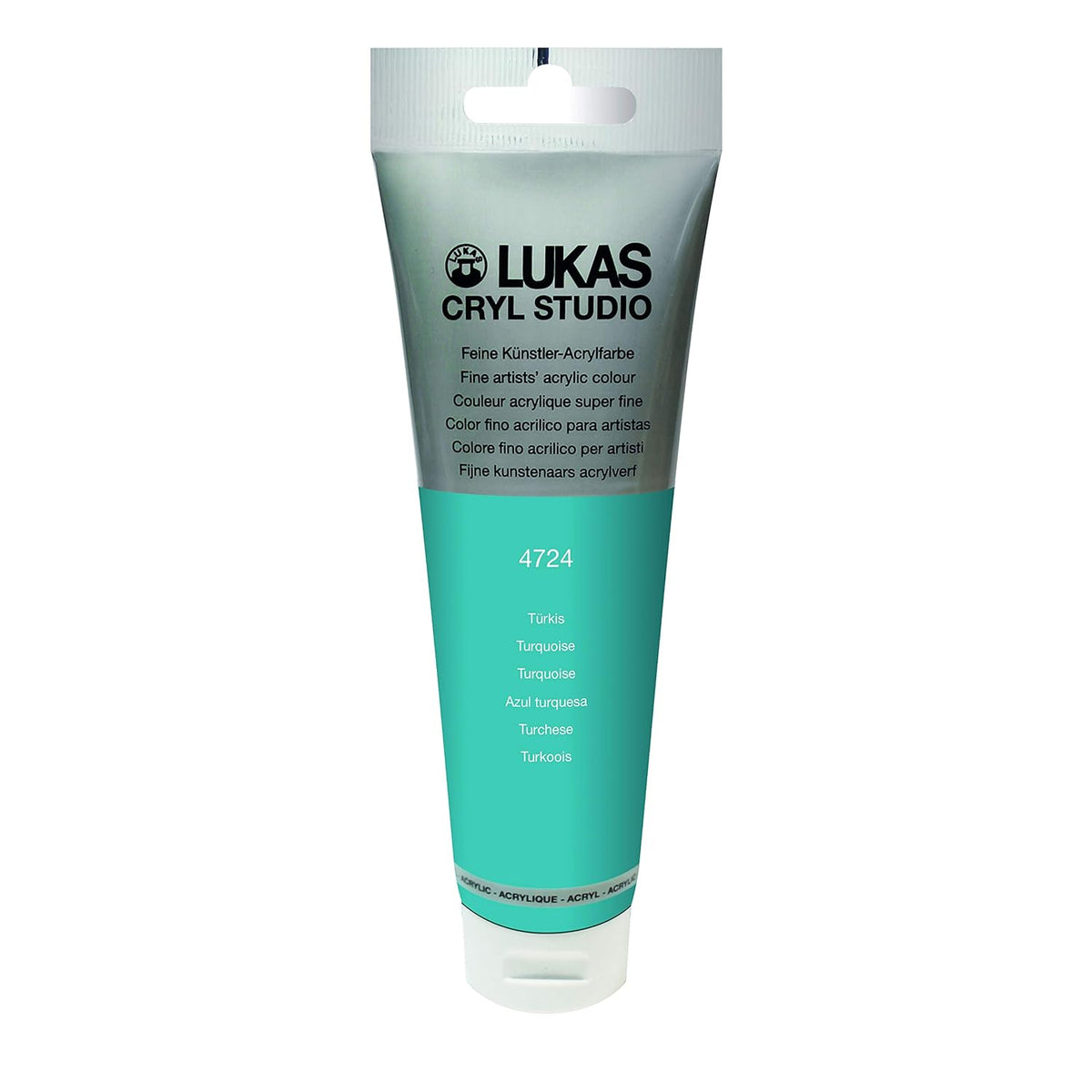 Lukas CRYL Studio Artist Acrylic Paint, Turquoise, 125 ml Tube - High Pigment Acrylic Paints for Canvas Painting, Large Scale Works - Medium-Viscosity, Water-Mixable, Fast Drying