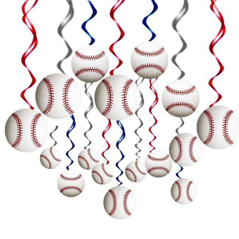 42 Pcs Baseball Hanging Swirls Decorations Baseball Birthday Party Str