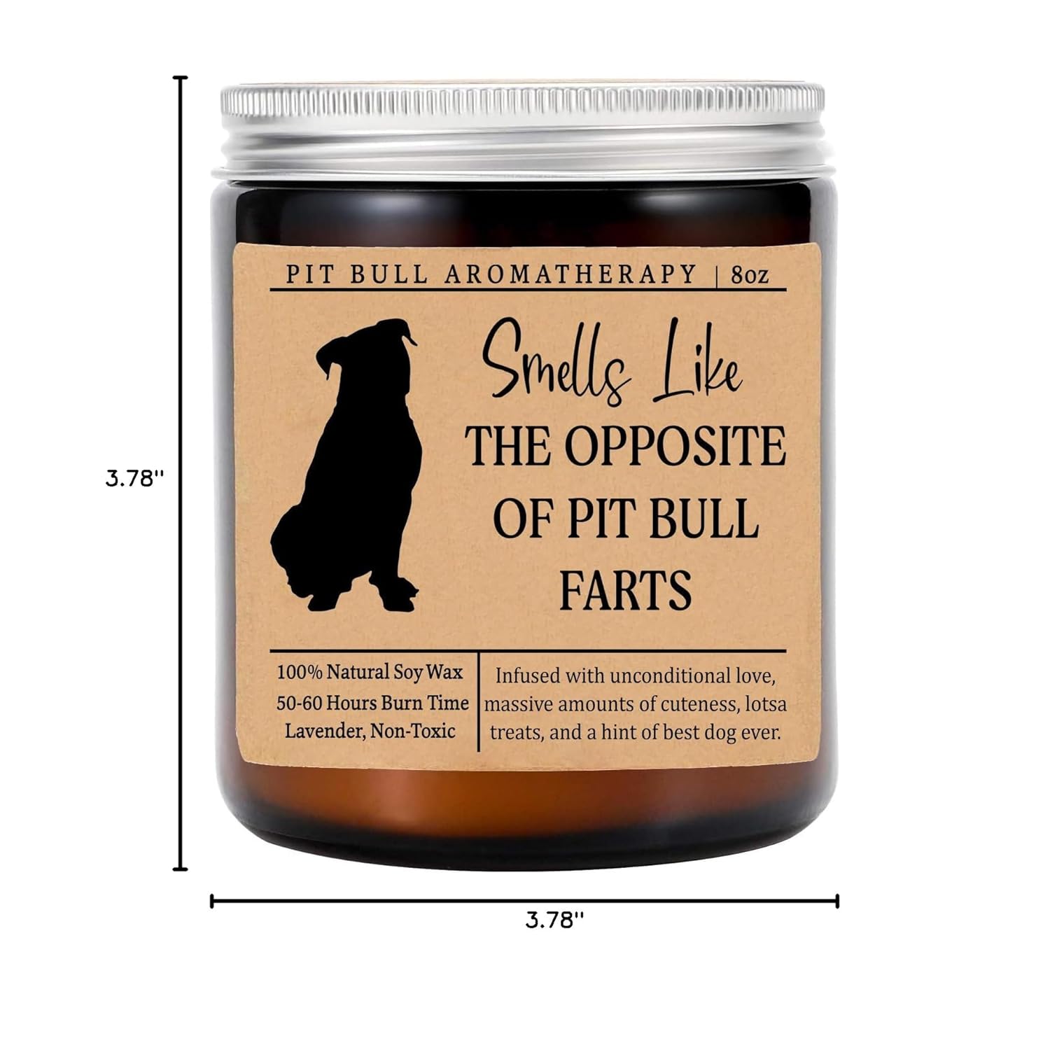 Smells Like The Opposite Of Pit Bull Farts Candle - Funny Dog Gifts For Dog Lovers - Scented Candle For Pit Bull Mom - Candle Gifts For Pet Lovers - Funny Dog Fart Candle, Lavender