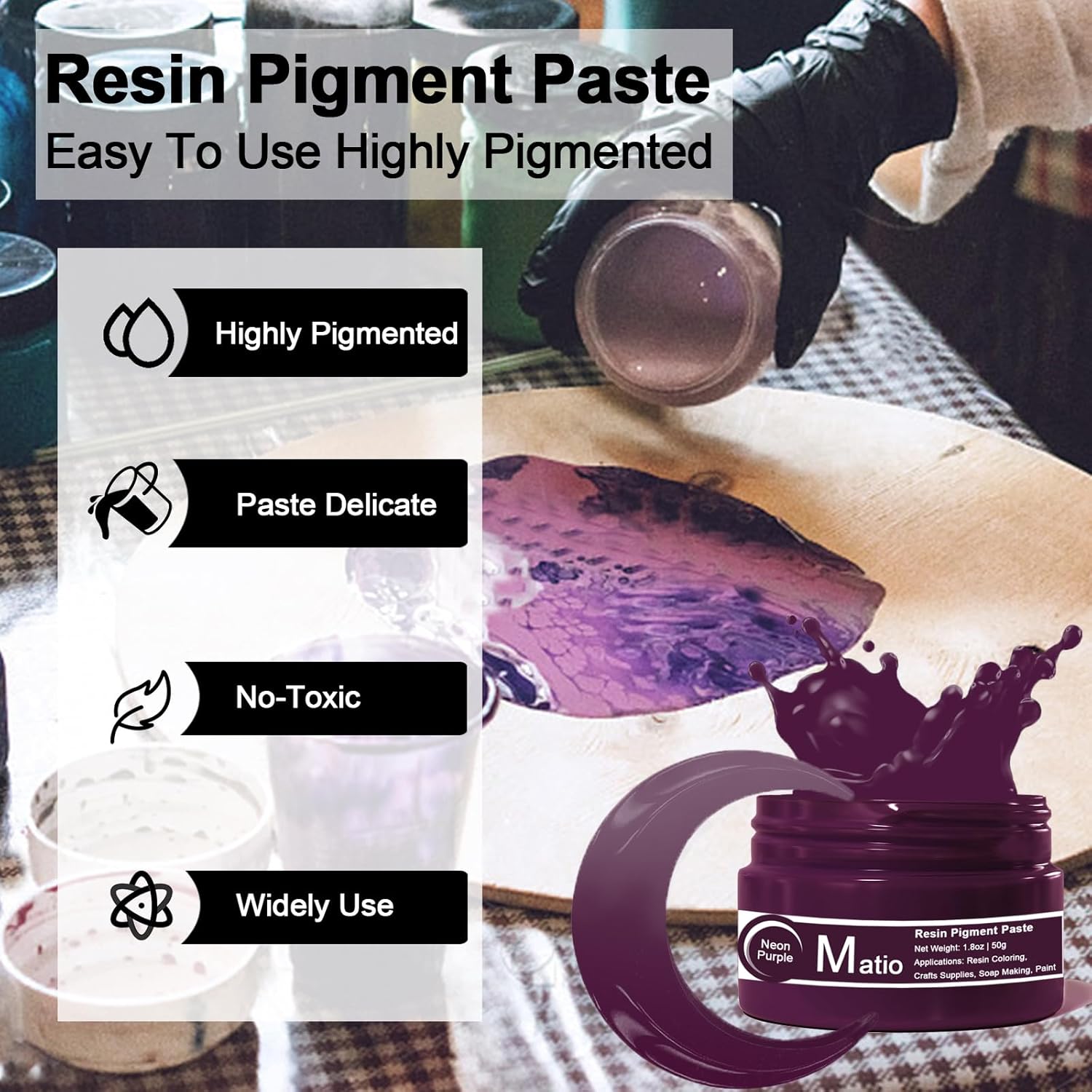 Cobalt Blue Resin Pigment Paste, 1.8Oz/50G Resin Color Pigment Dye Opaque Epoxy Resin Tint Higher Concentrated Colorant For Resin Crafts Coloring, Tumbler, Paint, Jewelry,3D Flower Resin Coaster
