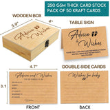 50 Pcs Baby Shower Advice Cards With Wooden Box, Premium Thick 4.8" X 3.2" Advice And Wishes Cards Baby Shower Keepsakes, Advice For Parents To Be, Baby Shower Game, Activities For Guests