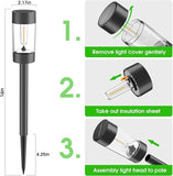 12 Pack Solar Pathway Lights Waterproof Cool White Landscape Garden Yard Walkway Lights