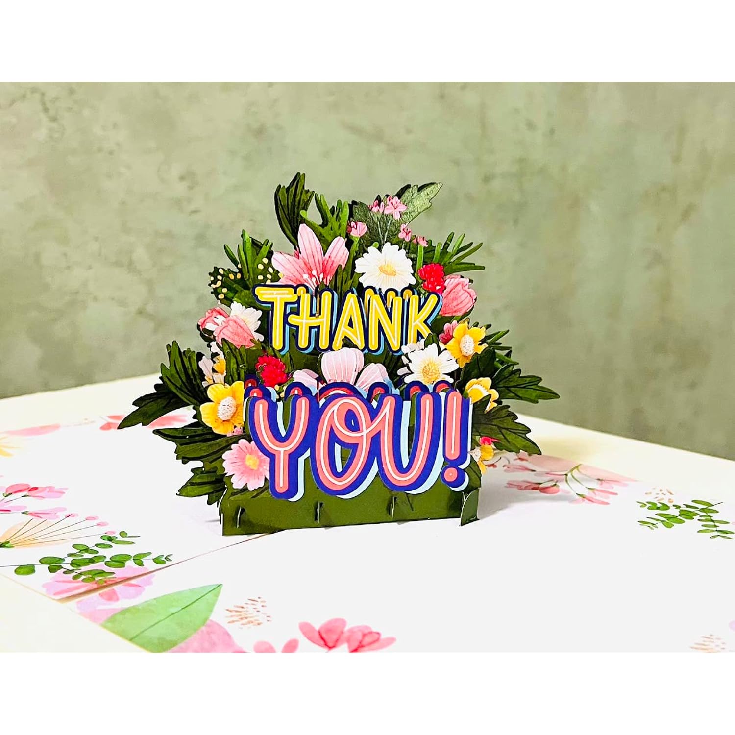 3D Pop-Up Thank You Card – Floral Bouquet Appreciation Greeting Card – Unique Thank You Card With Envelope For Teachers, Friends, Colleagues & Loved Ones H17