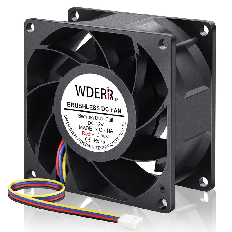 80Mm X 38Mm Pwm 12V Big Airflow High Performance Fan High Static Pressure For