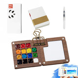 Mini Watercolor Set, 12 Color Pocket Art Kit With Water Brush & Paper Pad, Portable Travel Painting Supplies For Adults & Beginners