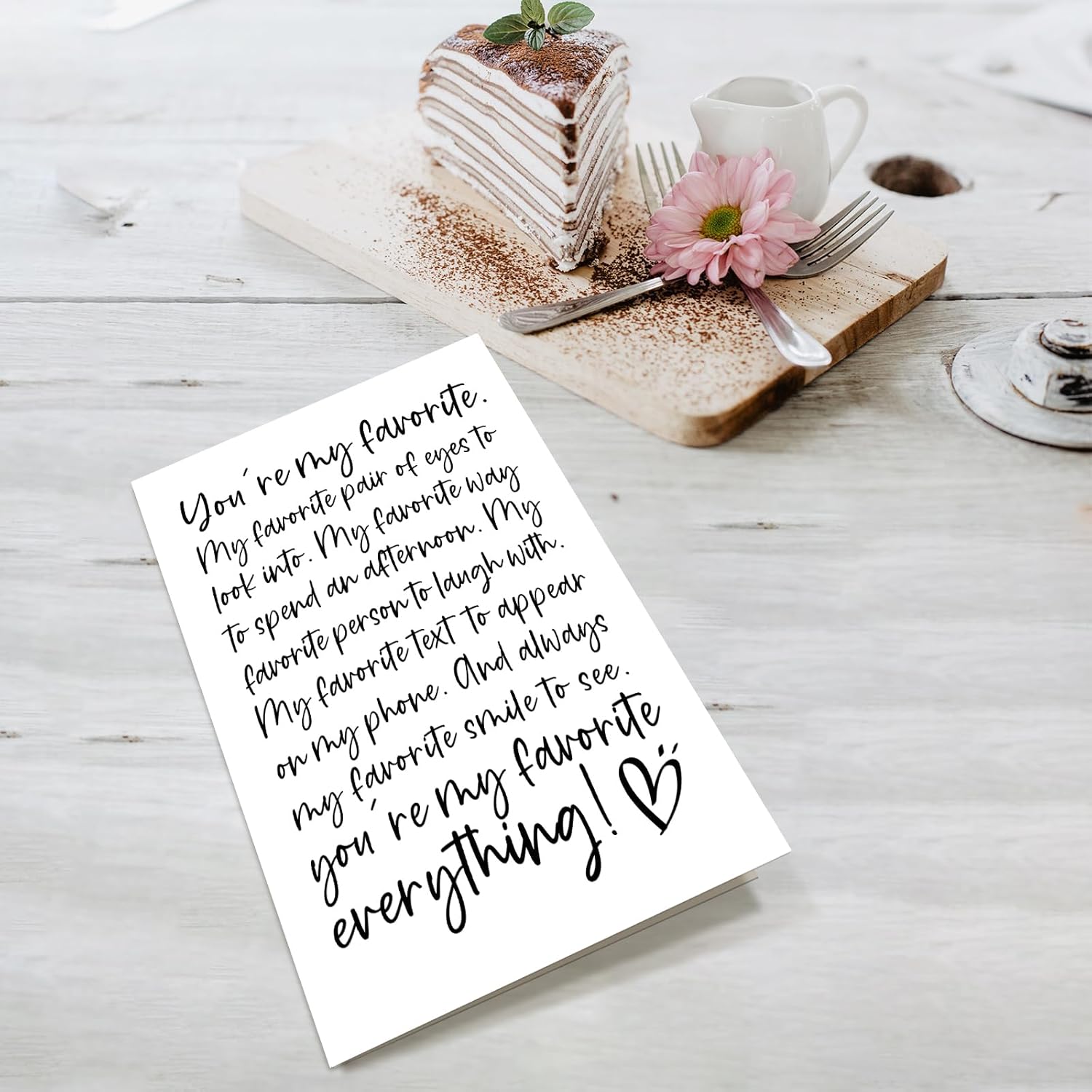 Romantic Poem Anniversary Card For Men, Birthday Card For Boyfriend Husband, Love Card For Him, You Are My Favorite Everything