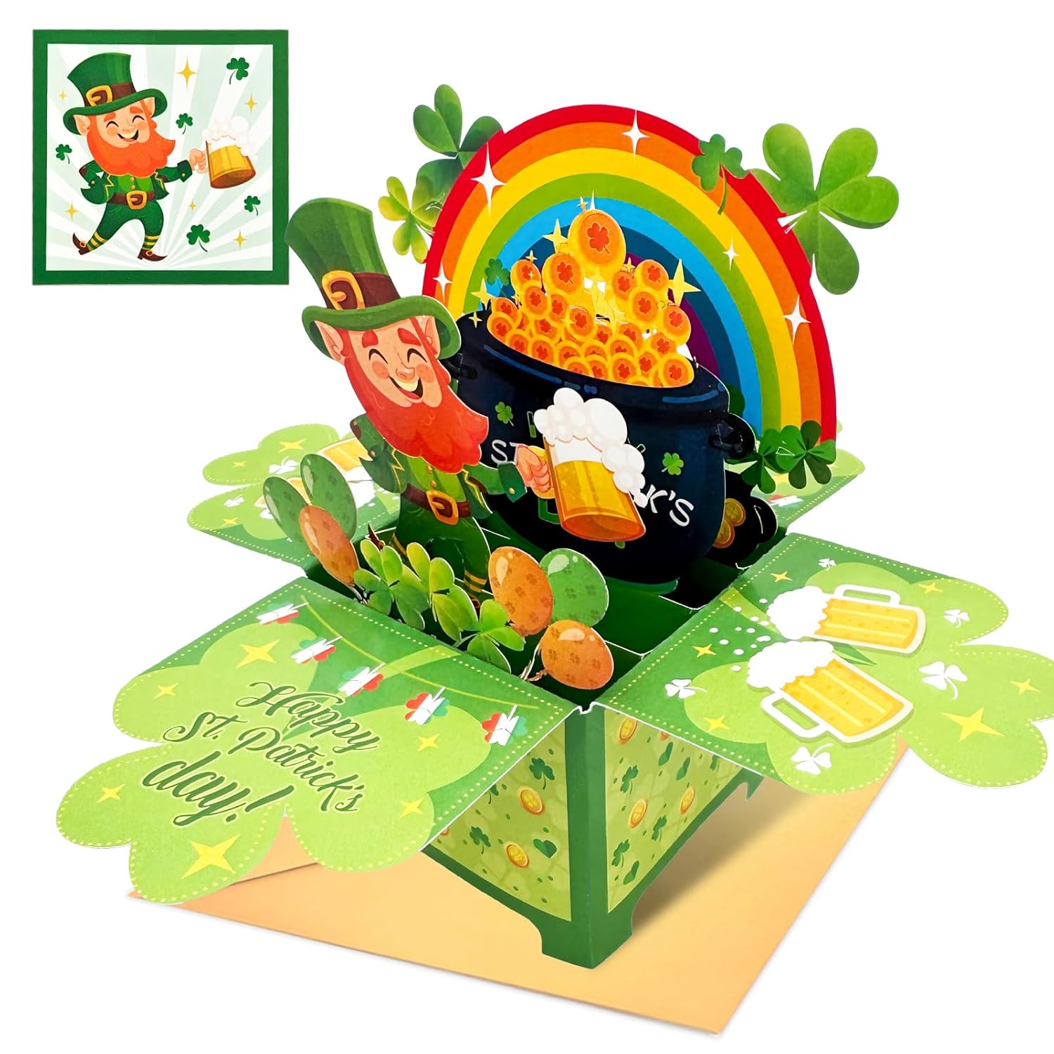 St. Patrick’S Day 3D Pop Up Card Happy St. Patrick S Day Greeting Card With Envelope & Blank Note Shamrock Greeting Card With Envelope Patrick Day Card Irish Good Luck Gift For Girls Boys