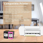 67XL Ink, Remanufactured Combo Pack (Black & Color) for DeskJet 2700/Envy