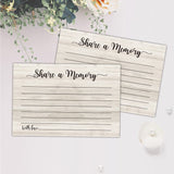 Share A Memory Cards, 50 Cards, Memory Card For Celebration Of Life, Graduation, Wedding, Retirement, Going Away Party, 4 X 6 Inch, Wood Grain