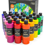 Acrylic Paint, 24 Colors Acrylic Paint Bottle Set, 250Ml/8.45Oz Each, Rich Pigments, High Viscosity, Bulk For Artists, Beginners And Kids Painting On Rocks Crafts Canvas Wood