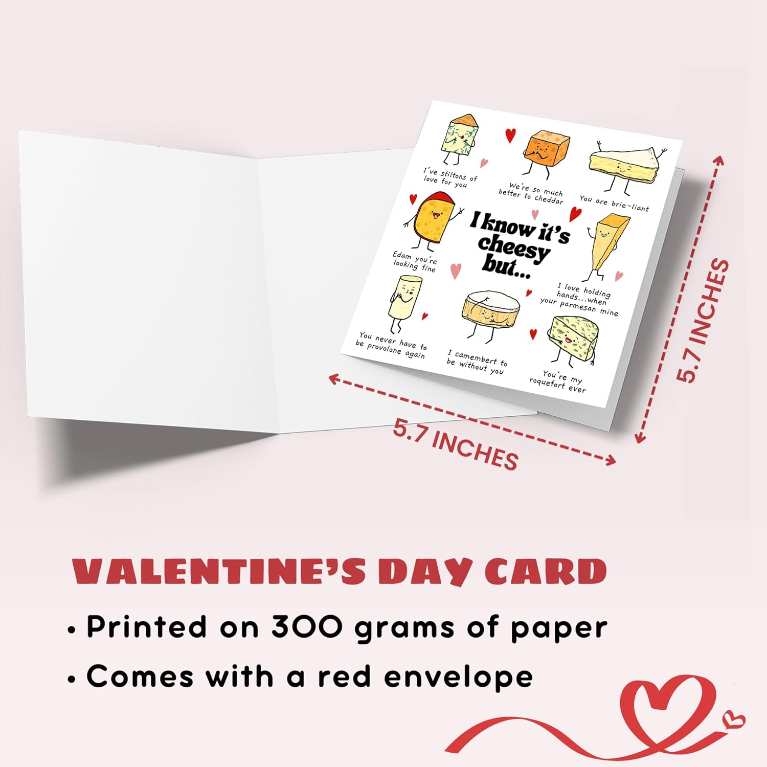 Valentines Gifts For Him, Boyfriend, Bf, Husband, Men - Funny Valentines Card For Him - Anniversary, Birthday Gifts For Him - Single 5.7''X 5.7'' Folded To My Boyfriend Card With Red Envelope