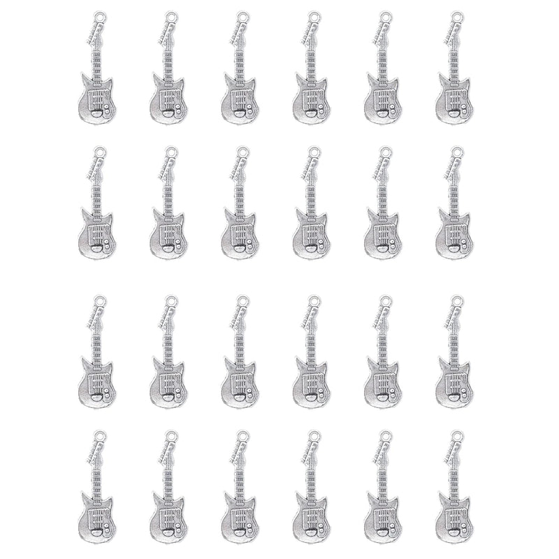 30 Pcs Guitar Beads Metal Cute Mini Vintage Music Elements Instruments