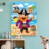 Pirate Party Game Stickers Pin The Teeth On The Poster With 36 Pieces Gold Teeth Stickers And 2 Pieces Blindfold For Pirate Birthday Party Favors Supplies