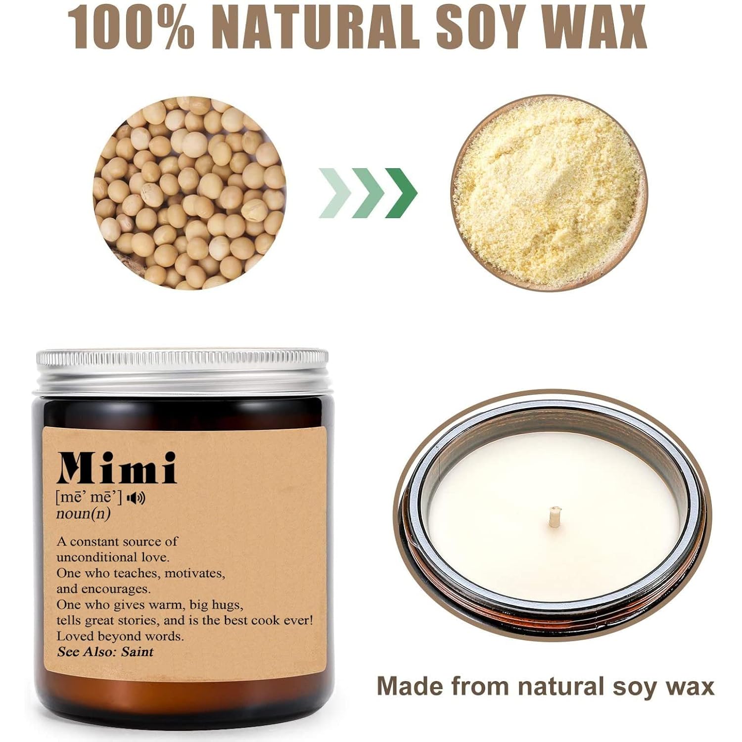 Mimi Noun Candle - Gift For Mimi - Mother'S Day Candle - Mimi Gifts - Mimi Definition - Lavende Scented Candles - Soy Candle For Home Scented
