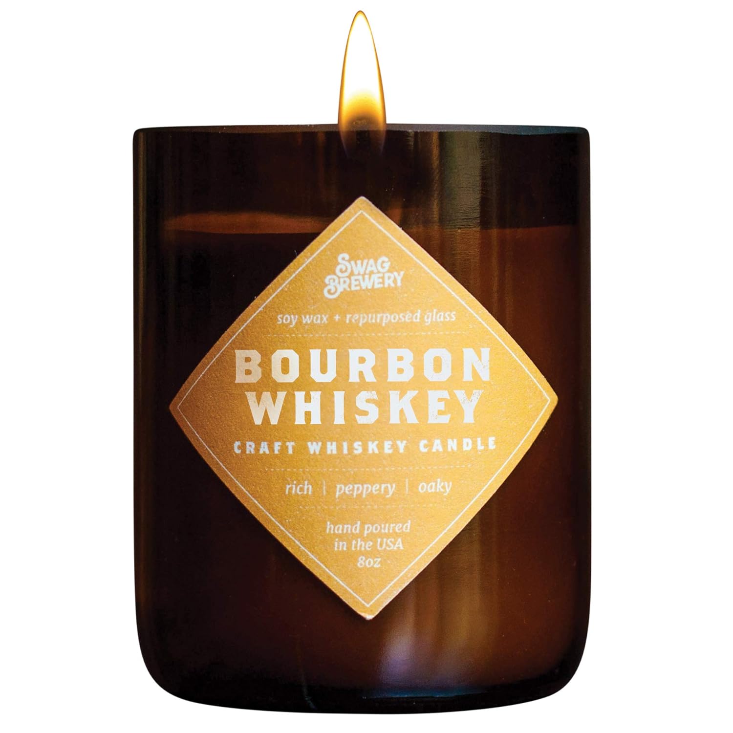 Bourbon Whiskey Brew Candle - Whiskey Gift, Guy Gift, Father'S Day Gift - Scotch, Bourbon, Whisky, Man Cave Beer Bottle Candlemade In Usa…