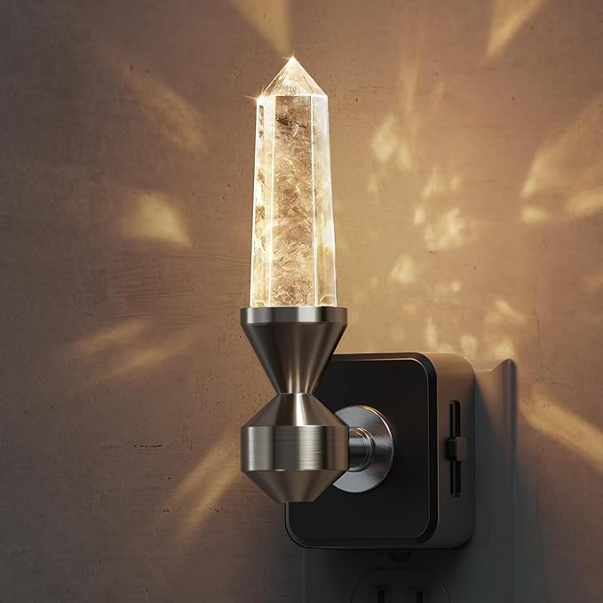 Dimmable Crystal LED Night Light Plug-in with Warm 3000K Dusk to Dawn Sensor