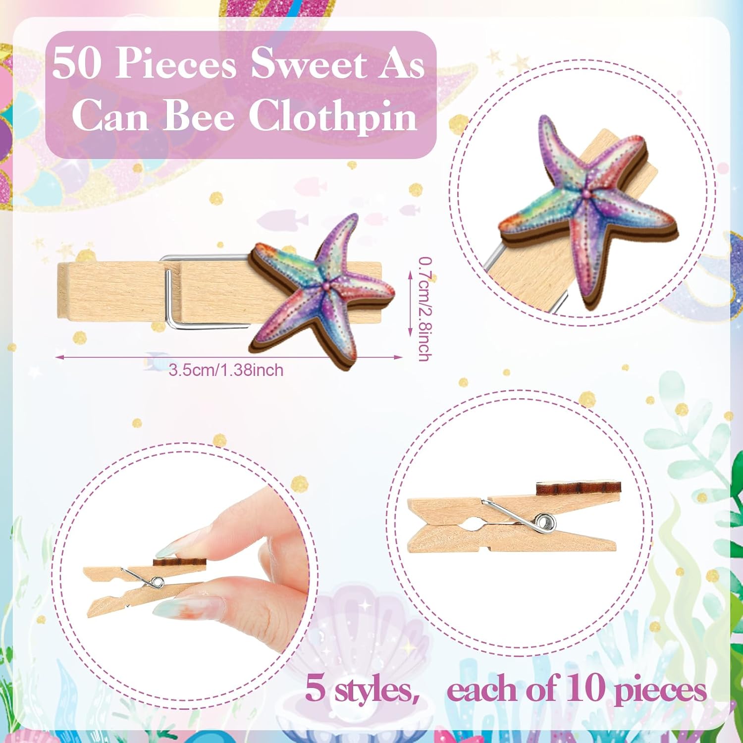 321 Pcs Mermaid Baby Shower Game Supplies For Girl 5 Set Include 50 Activity Cards 20 Pencils 1 Don'T Say Baby Sign 50 Clothespins For Price Is Right Prediction Bingo Game Party Decor