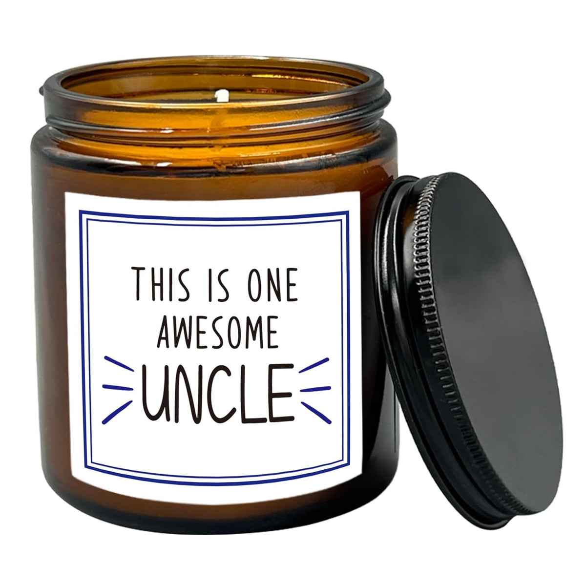 Best Uncle Scented Candle, Fathers Day Birthday Christmas Gifts For Uncle, Uncle Gifts From Niece, Best Uncle Gifts, Uncle Birthday Lavender,Vetiver, Sandalwood Scented 8Oz Holders Candles Jar
