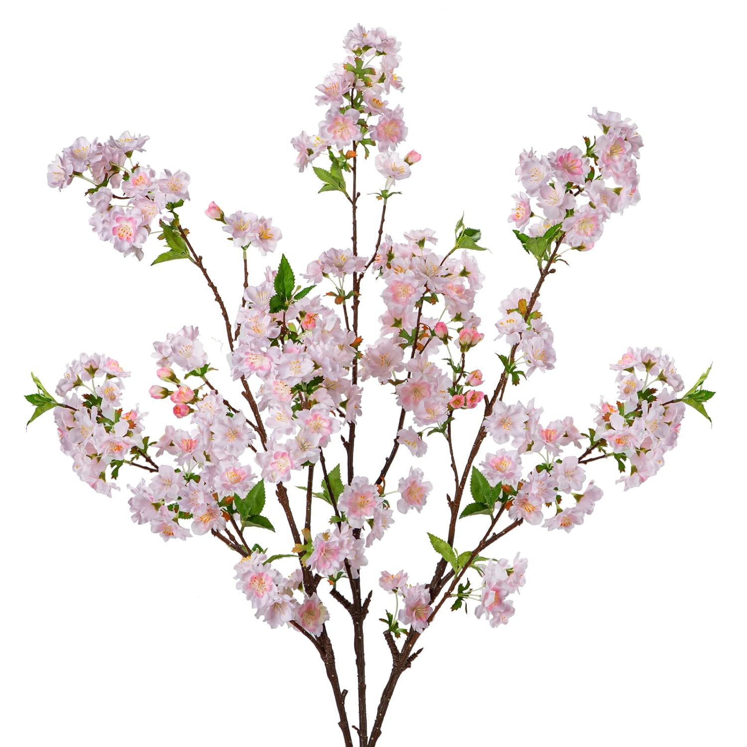 39" Tall Cherry Blossom Branches For Vase Faux Cherry Flowers Light Pink Peach Blossom For Floral Arrangements Artificial Apple Blossom Silk Tall Stems For Home Wedding Table Decor-3 Pcs