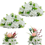 2 Pack Artificial Hydrangea Flowers Ball - 64 Blooms Total, 10.24" Wide, With 22 Eucalyptus Leaves, Faux Silk Hydrangeas For Wedding Centerpieces Flower Arrangement, Home, Seasonal Decor,Diy White