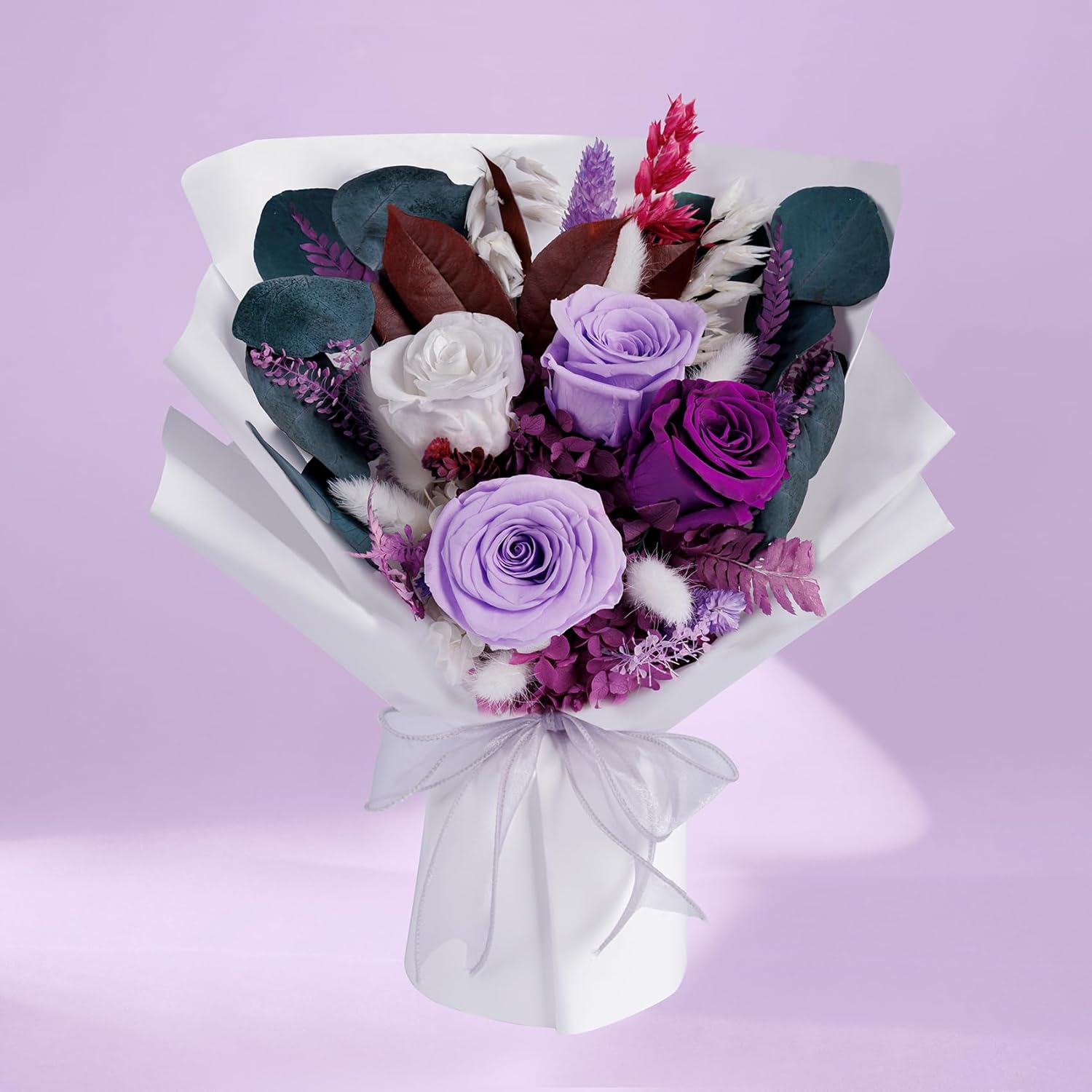 Preserved Flowers Gifts For Women, Flower For Delivery, Purple Roses Gifts Fo Her, Preserved Roses Bouquets, Birthday Gifts For Grandma, Mothers Day Flowers For Wife