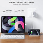 30W USB C Fast Charger, 3-Pack Dual Port PD+QC Adapter for iPhone & Samsung