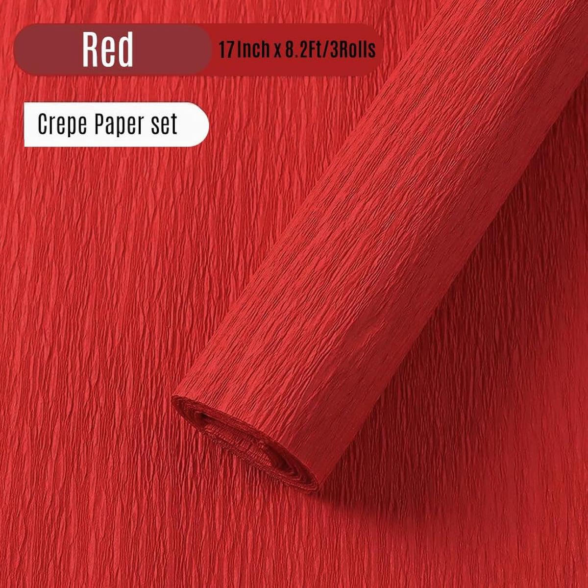 Red Crepe Paper Rolls, 17 Inch X 98 Inch, 3 Rolls - Heavy Duty, For Flowers, Mother'S Day, Valentine'S Day, Birthdays, Weddings, Diy