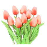 Artificial Flowers 10 Heads Mini Real Touch Artificial Tulip For Home Wedding Party Centerpiece Decoration (Grapefruit Pink)