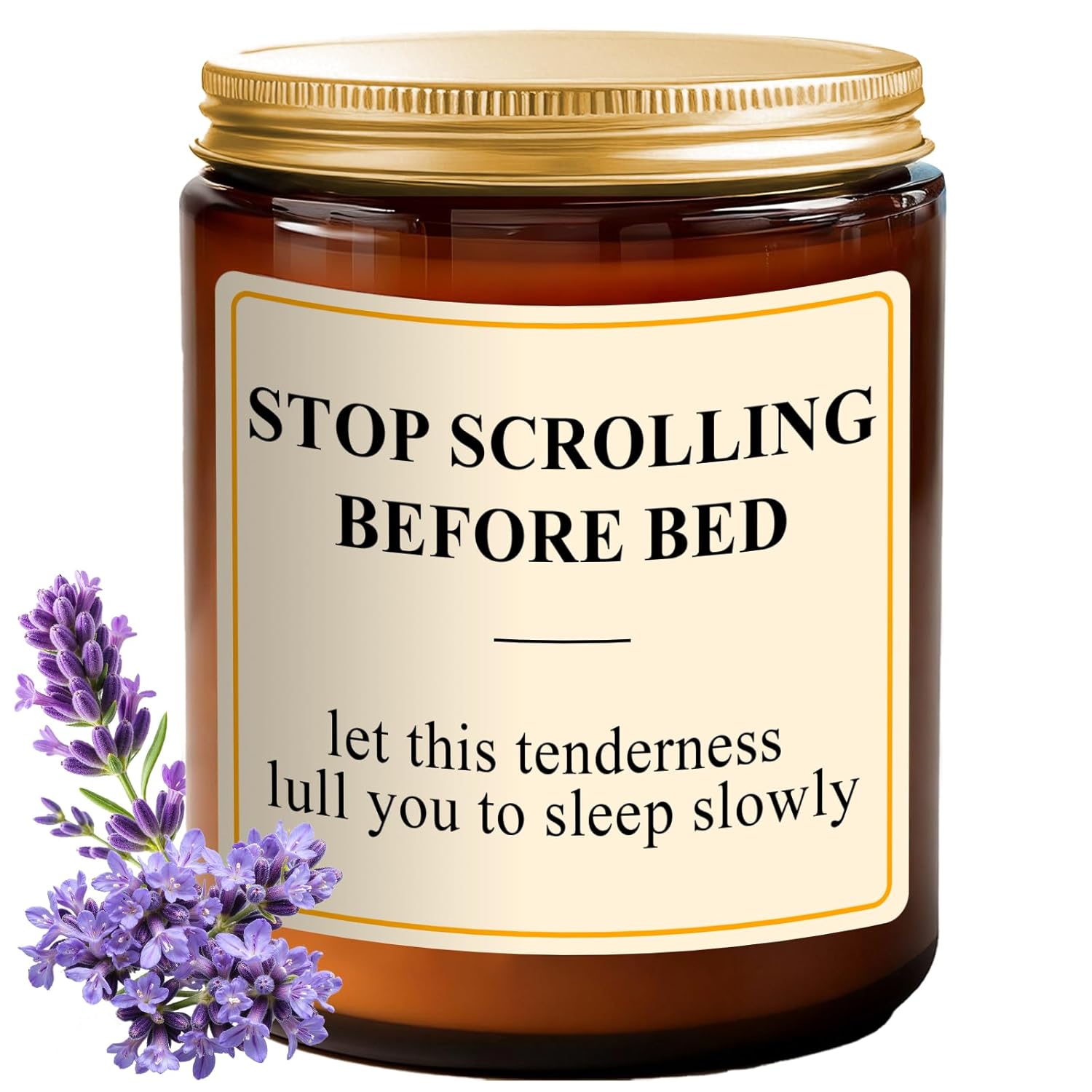 Lavender Candle For Stress Relief & Sleep - 7Oz Sleep Aromatherapy Candles For Relaxing - Bedtime Self-Care Soy Candles For Home & Bedroom, Unique Gifts For Women Men, Ideal For Anniversary, Birthday