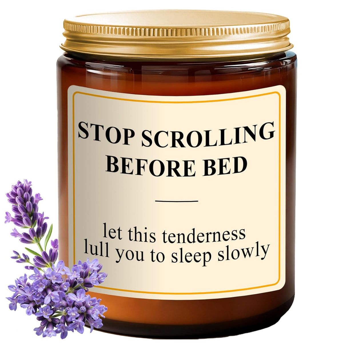 Lavender Candle For Stress Relief & Sleep - 7Oz Sleep Aromatherapy Candles For Relaxing - Bedtime Self-Care Soy Candles For Home & Bedroom, Unique Gifts For Women Men, Ideal For Anniversary, Birthday