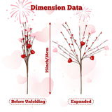6 Pieces Artificial Berry Flower Stems Heart Shaped Berry Picks Valentines Day Gifts For Valentines Day Wedding Home Decor (Red)