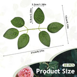 20 Pieces Rose Leaves Artificial Green Leaves For Decoration, Greenery For Centerpieces, Fake Rose Flower Leaves For Diy Bouquets, Wedding Party Birthday Proposal Decorations