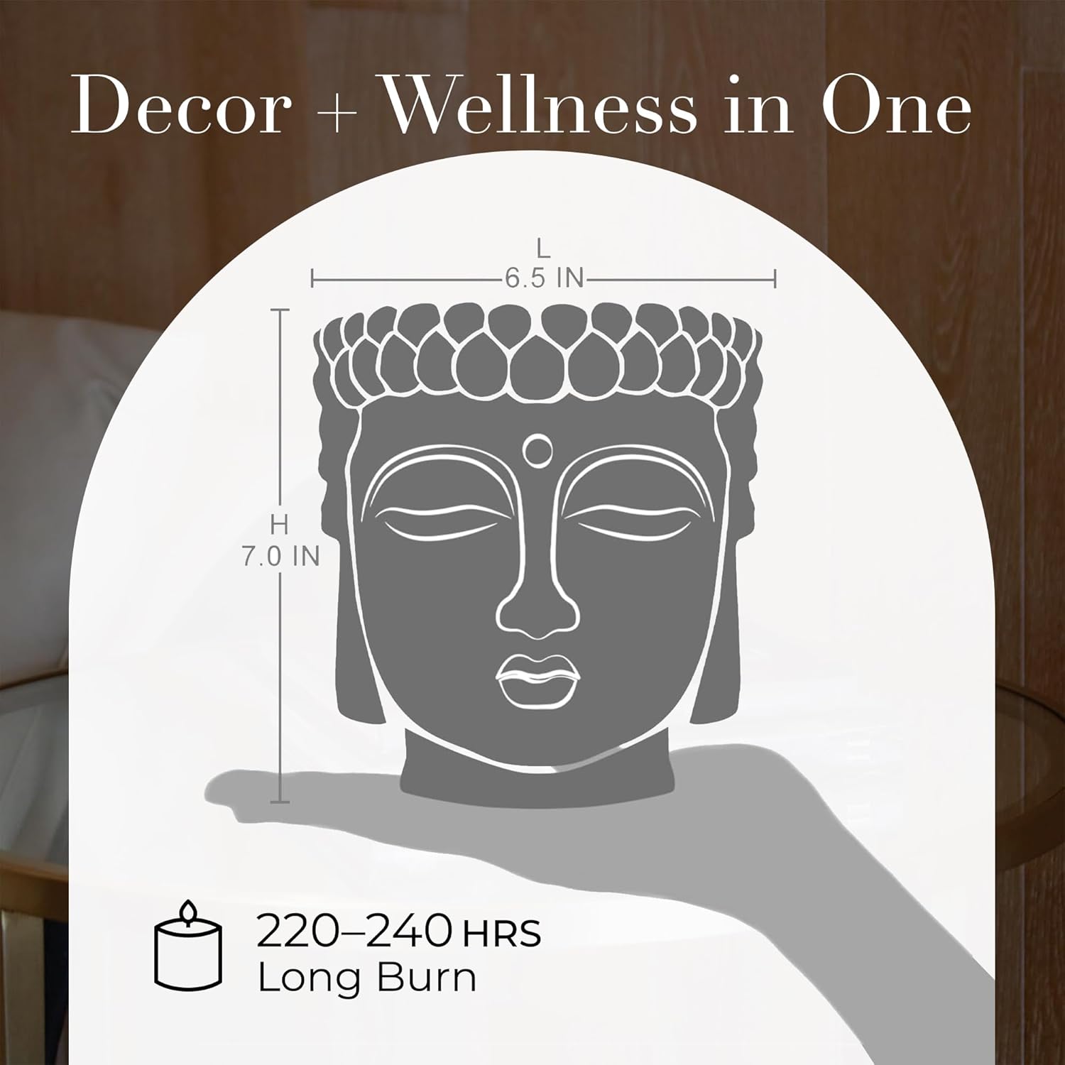 Luxury Buddha Scented Candle – Large 40oz Jar with Soy Wax Blend & 3 Cotton Wicks – Long Burn Time 220-240 Hours – Fall Candles, Fall Scented Candles, Soy Candles for Home & Holiday Décor (Silver)