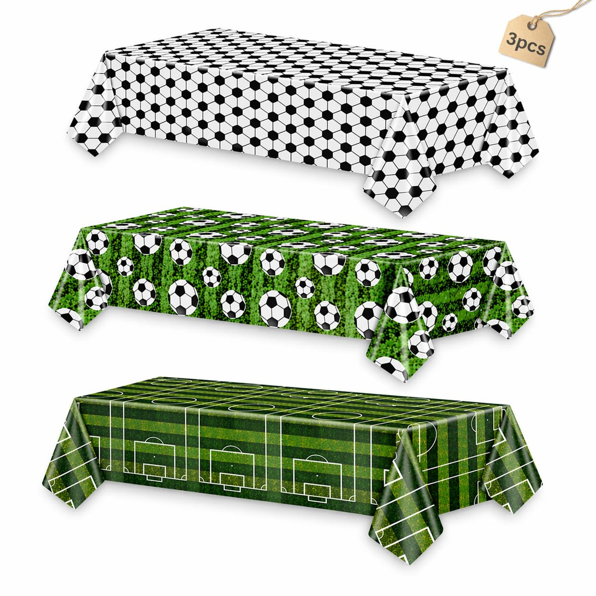 Soccer Table Cloth 3Pcs - Soccer Birthday Party Decorations