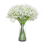 36 Pcs Artificial Baby'S Breath Flowers, 21 Inches Tall, Arranged In A White Silk Bouquet. Delicate And Petite, Perfect For Weddings, Home Décor, And Floral Arrangements.