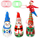 Christmas Games Gifts For Kids & Family, Christmas Inflatable Ring Toss Game Set, Roly-Poly Santa, Snowman & Elf Toys, Office Party Favors Supplies Stocking Stuffers, Xmas Indoor Outdoor Carnival