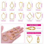 60Pcs Hollow Frame Pendants - Resin Craft Bezels Jewelry Molds For Necklaces And Earrings Making Supplies