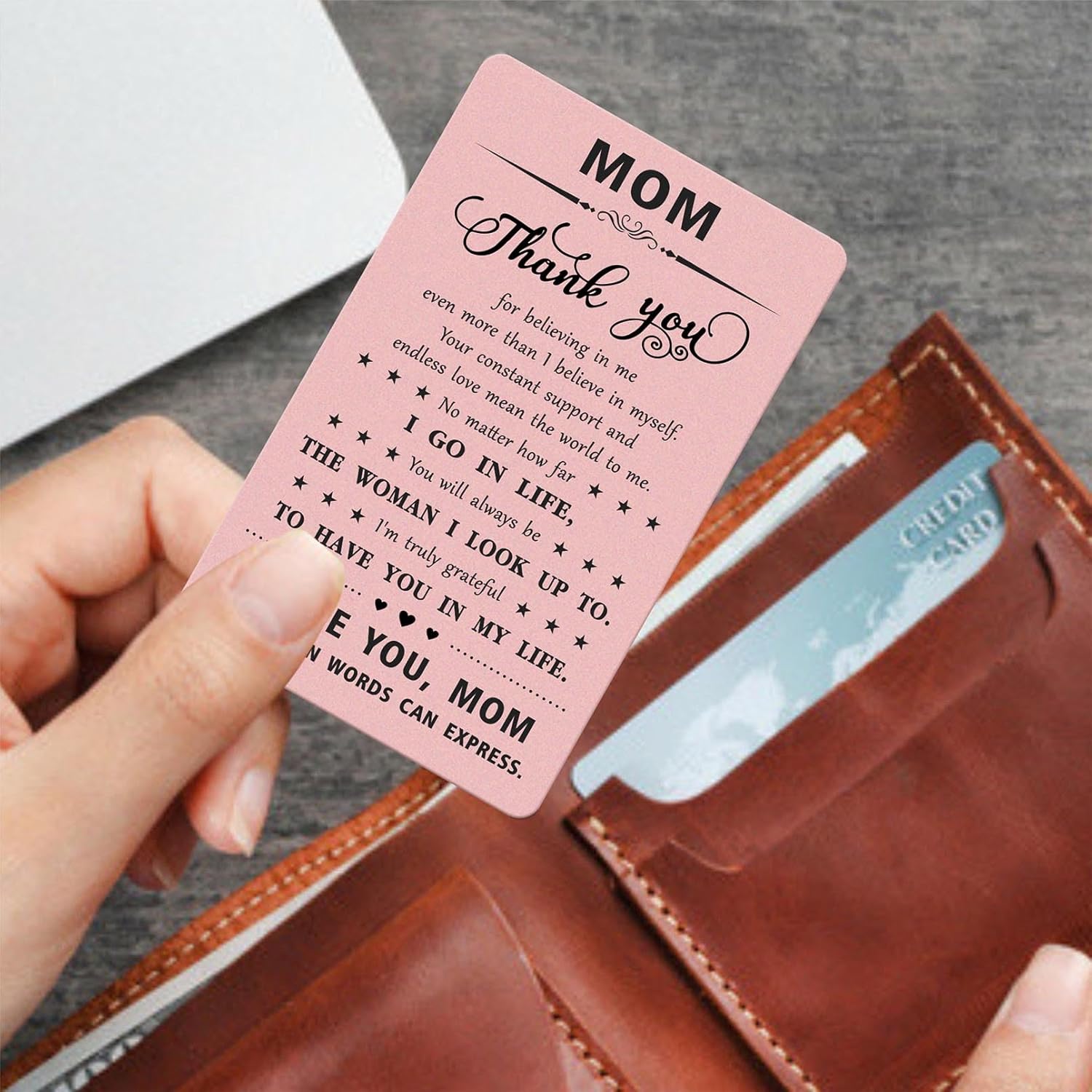 Gifts For Mom - Engraved Metal Mom Card - Mom'S Birthday Christmas Mothers Day Keepsake Gift From Daughter Son